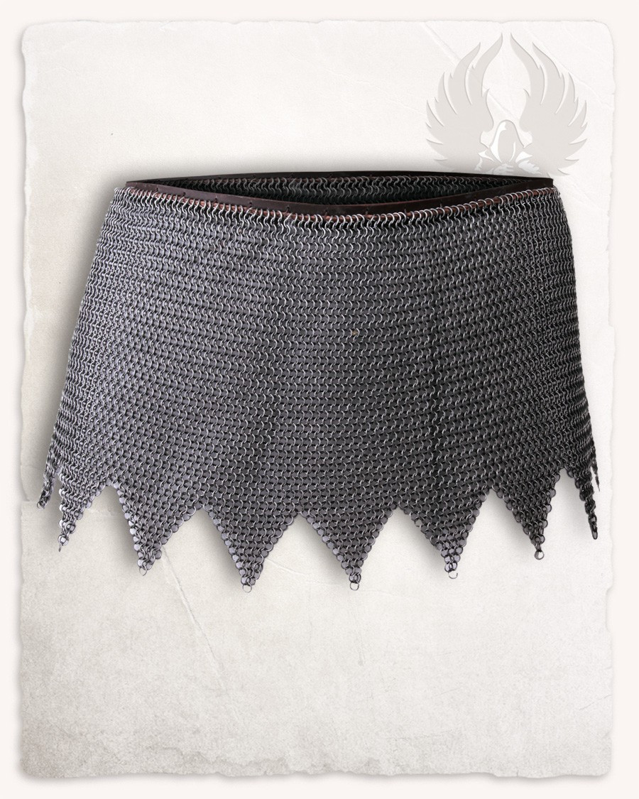 Medieval chain mail skirt Richard model, steel finish