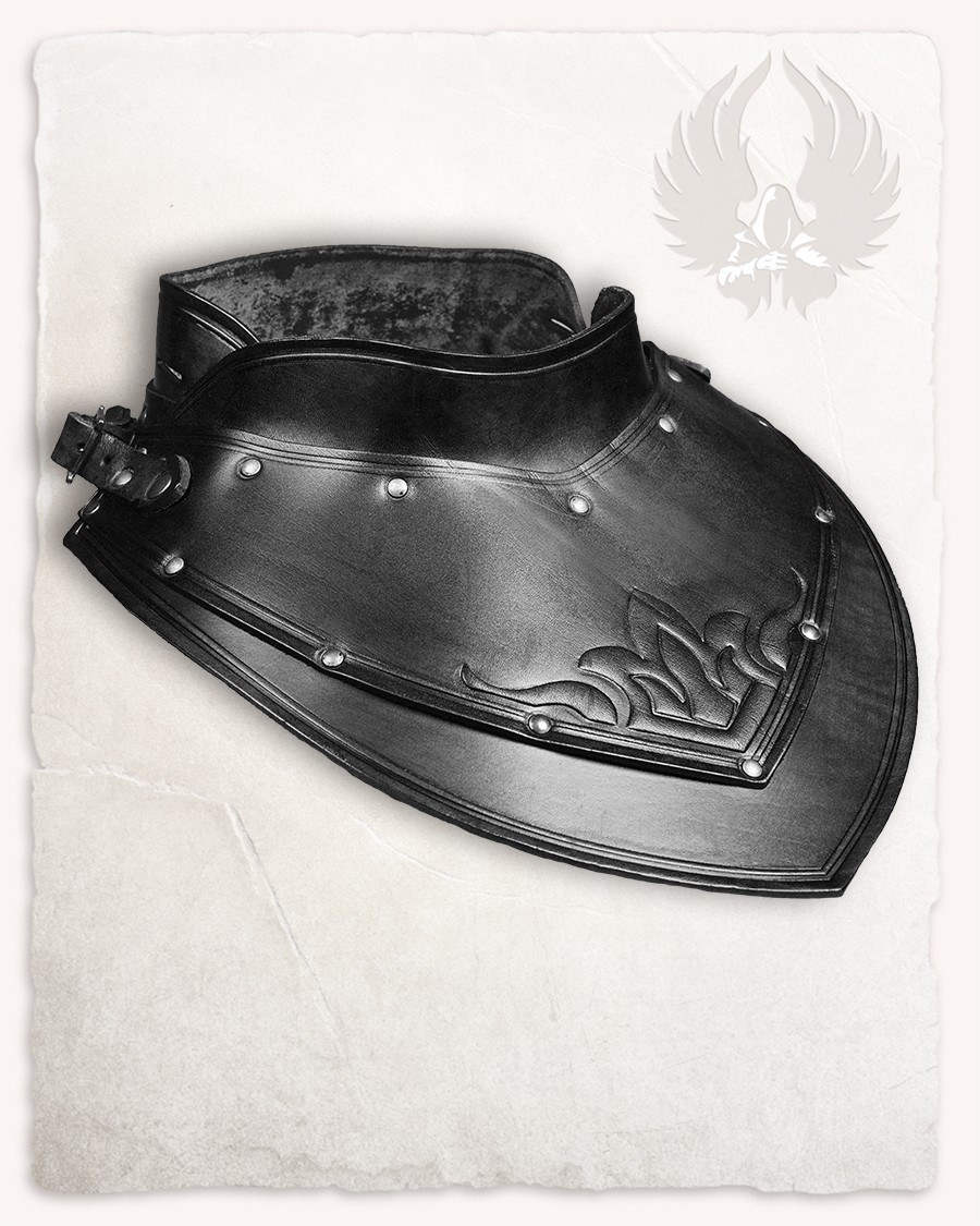 Medieval black leather gorget decorated Sigfrid model
