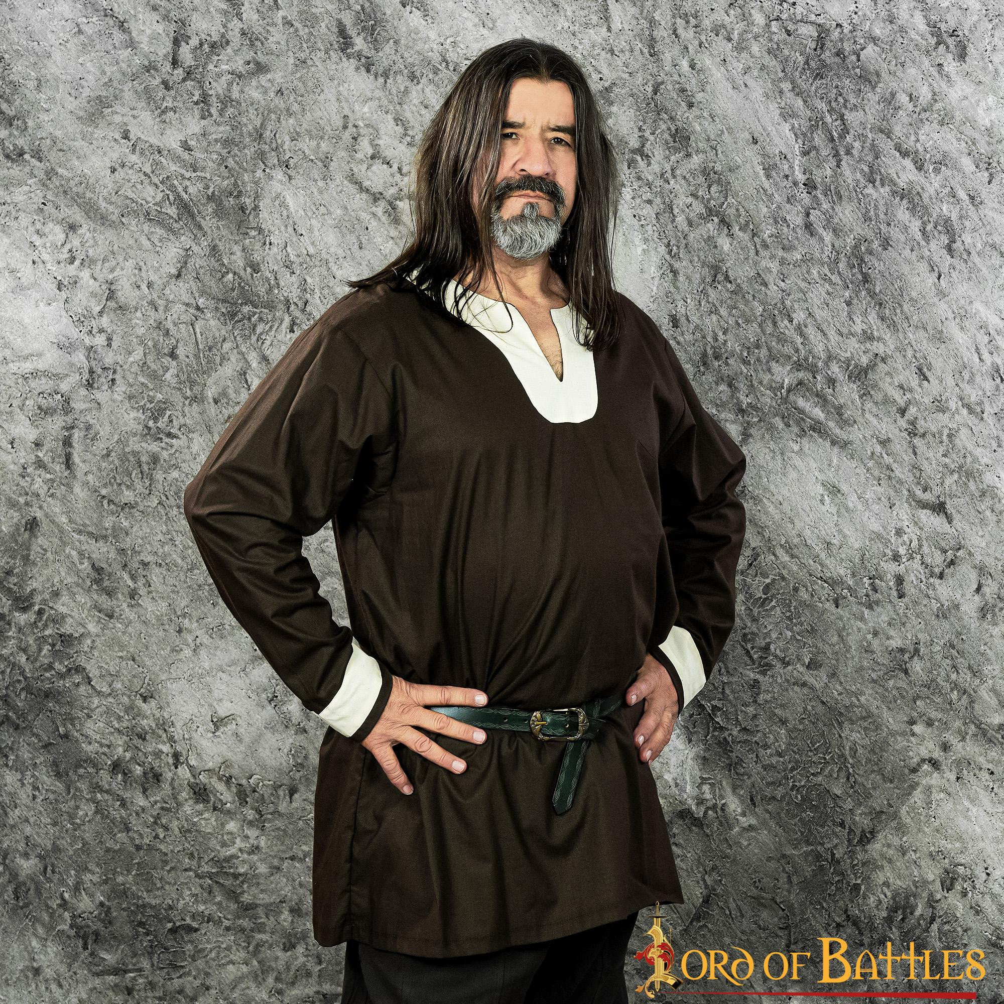 Brown-white Viking tunic Sigurd model