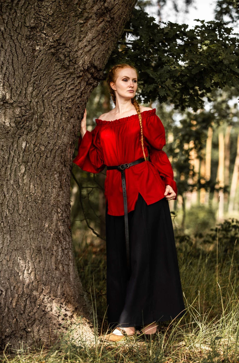 Classic medieval blouse model Emma, red color