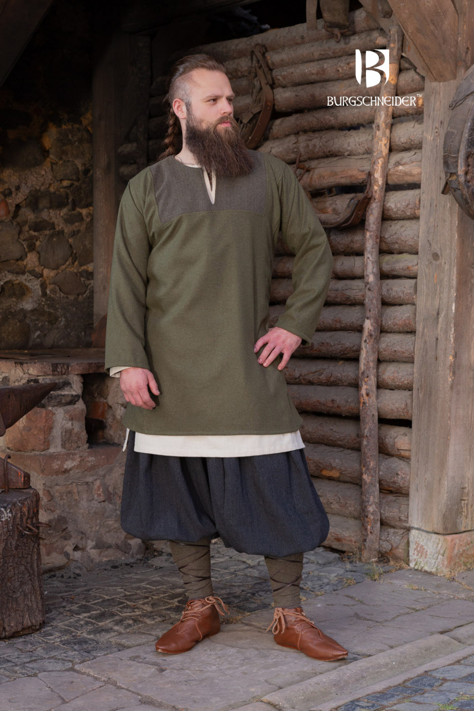 Rus Simón tunic, olive green color