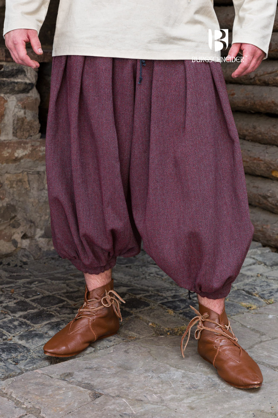 Rus Borys Wide Leg Pants, Maroon-Gray