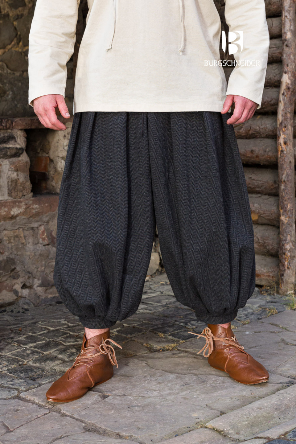 Rus Borys Wide Leg Pants, Black-Grey