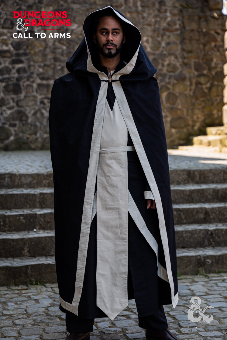 Medieval Sorcerer's Cape, Natural Black-White