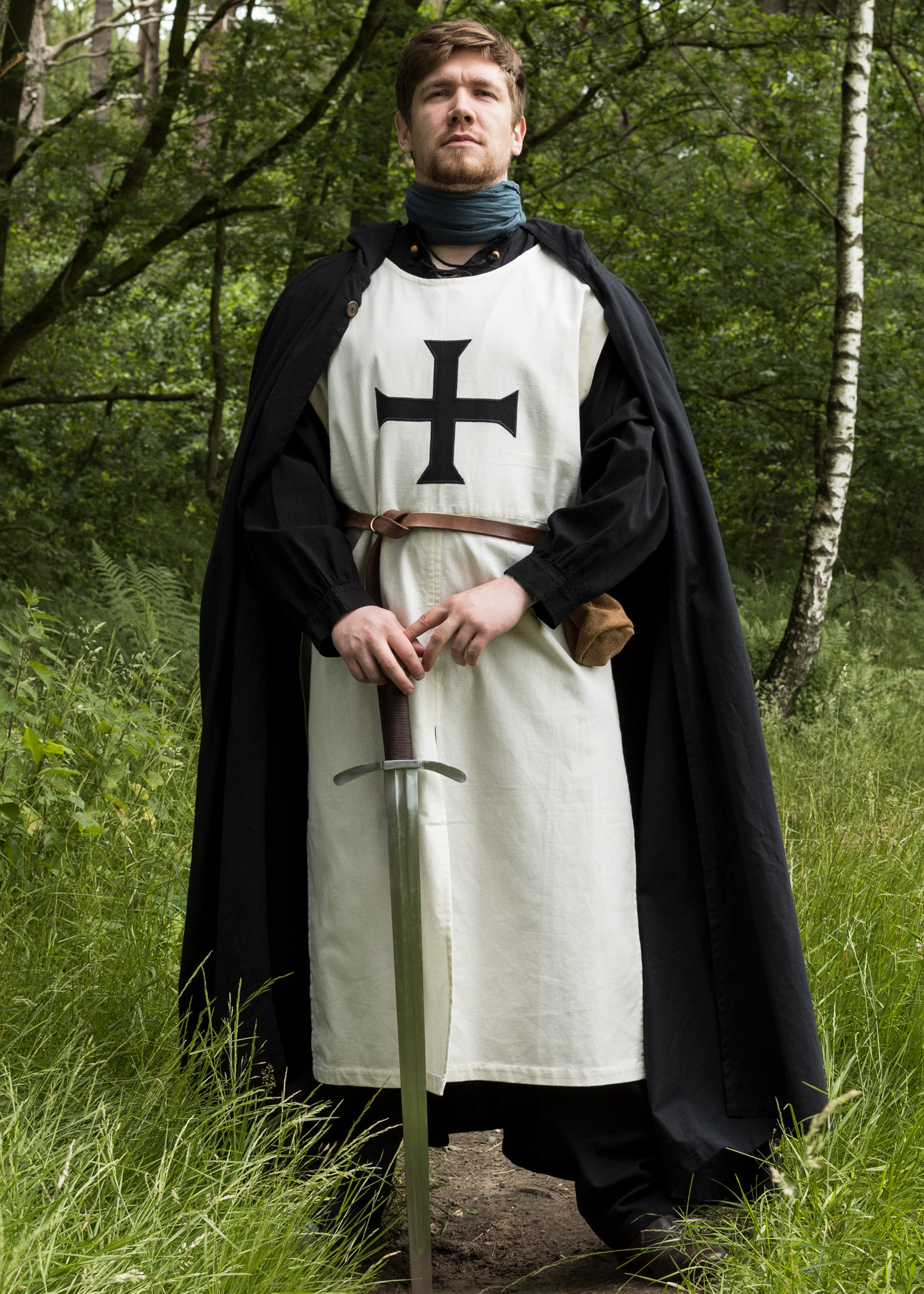 Templar tabard for Teutonic knights, natural-black