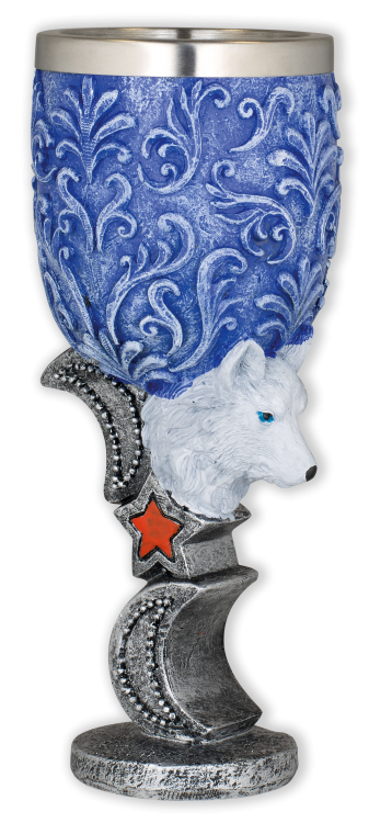 Ornamental cup with figure of the white wolf (18 cm.)