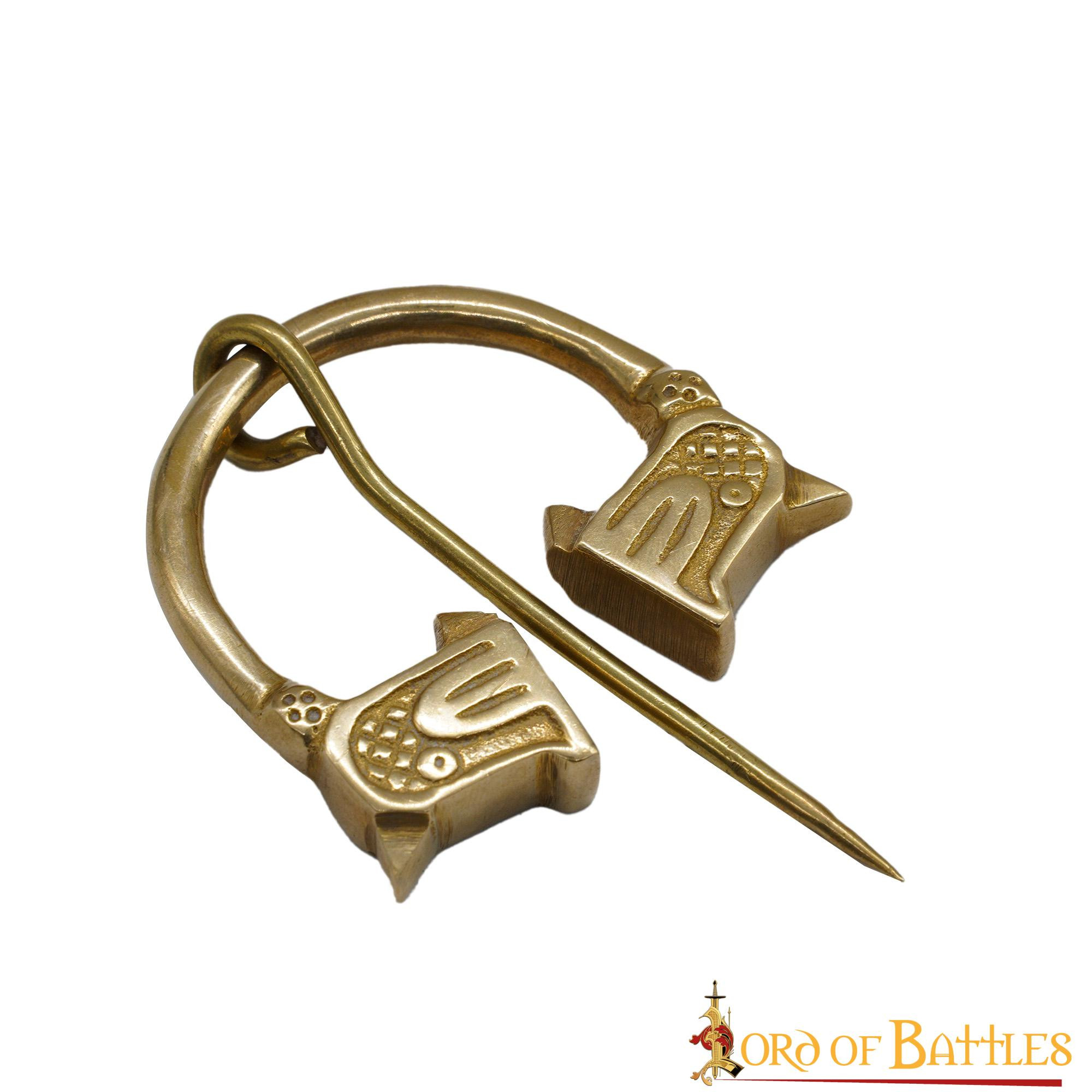 Viking brass fibula wolf design (4.5 cm.)
