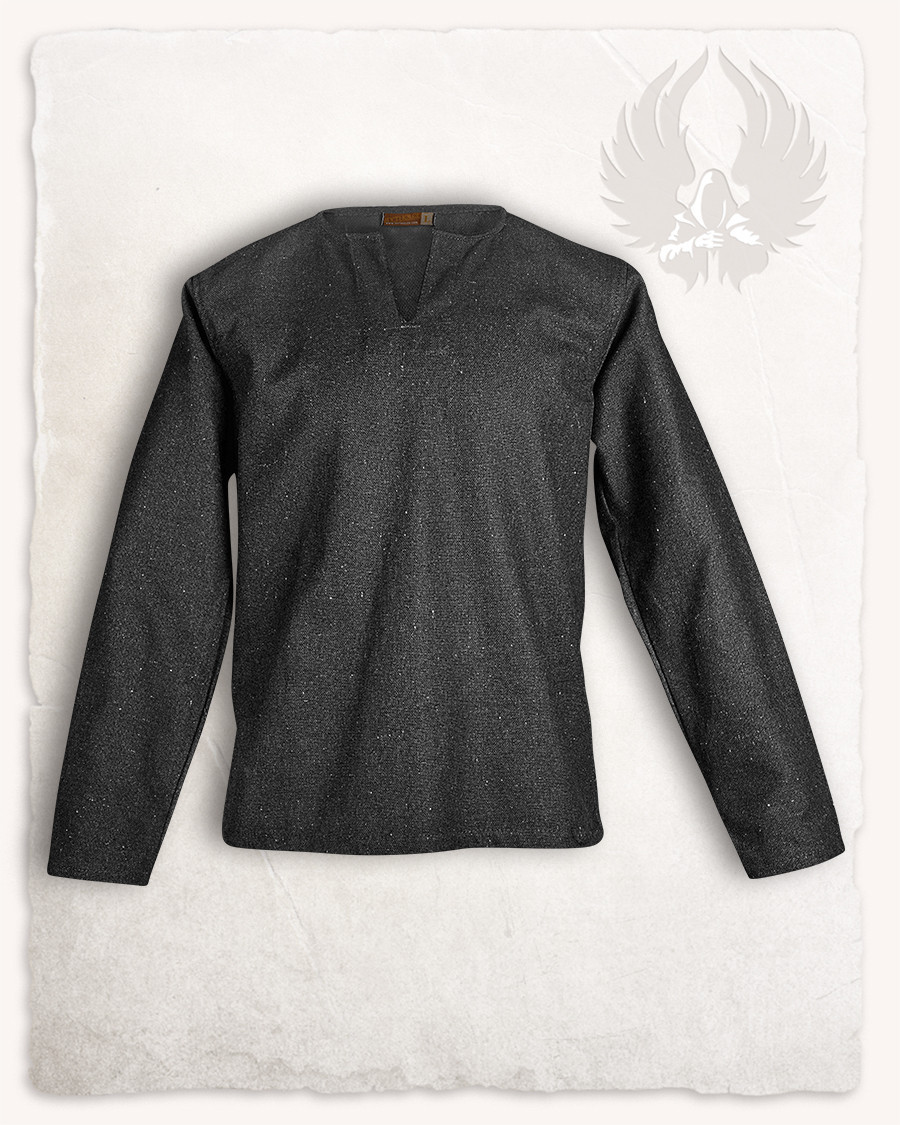 Closed medieval shirt Rurik model, black
