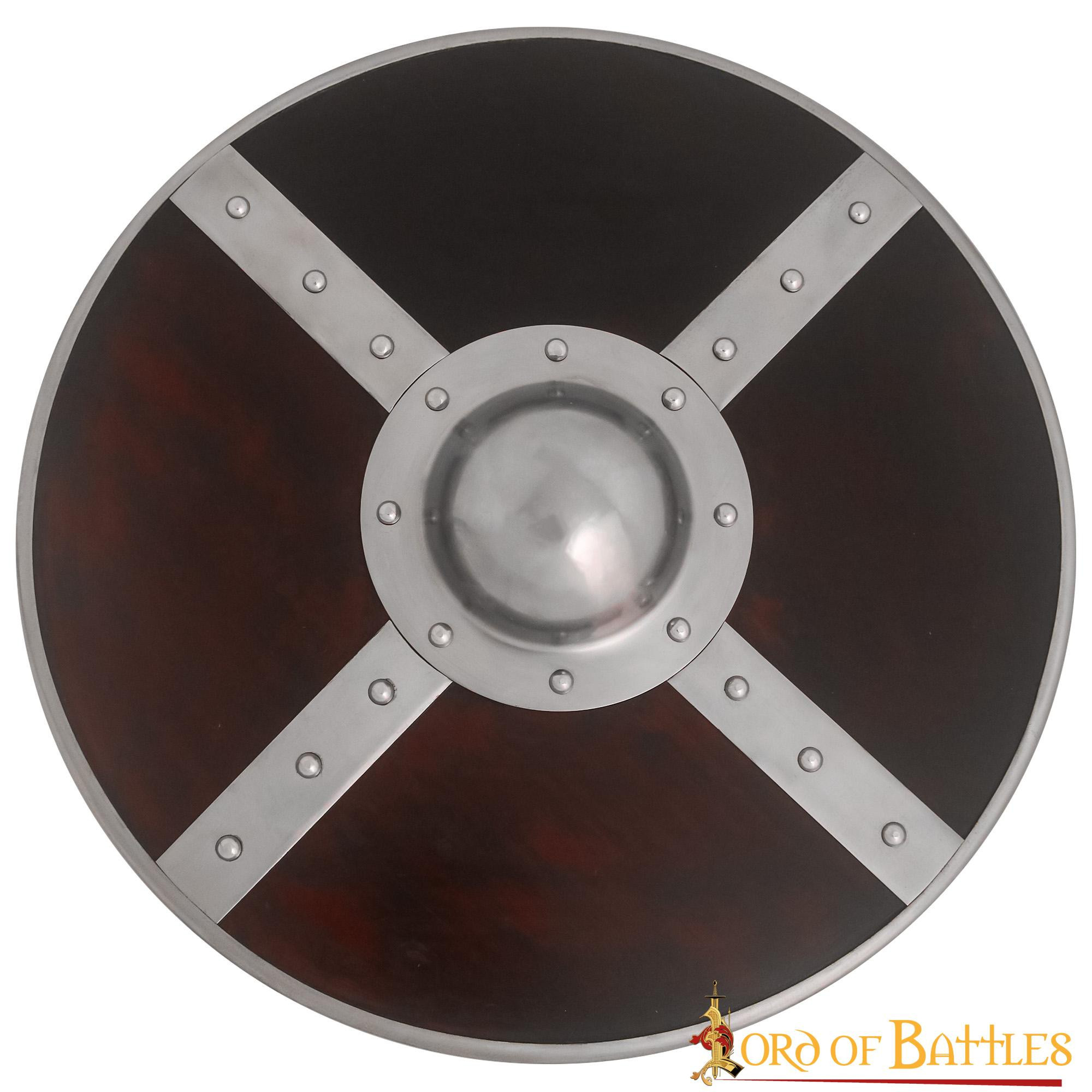 Viking wooden shield with steel umbo