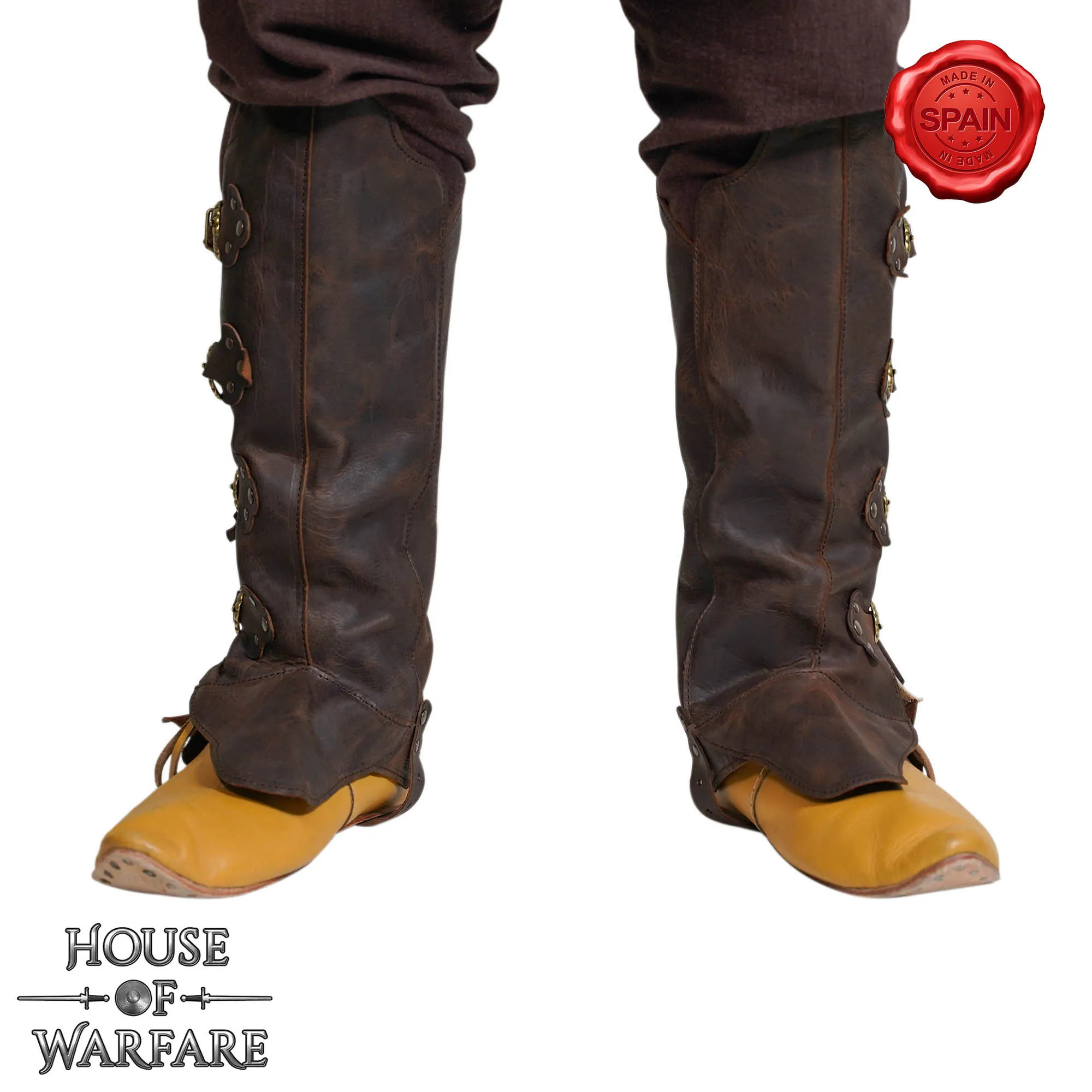 Leggings medieval lord in leather - Brown