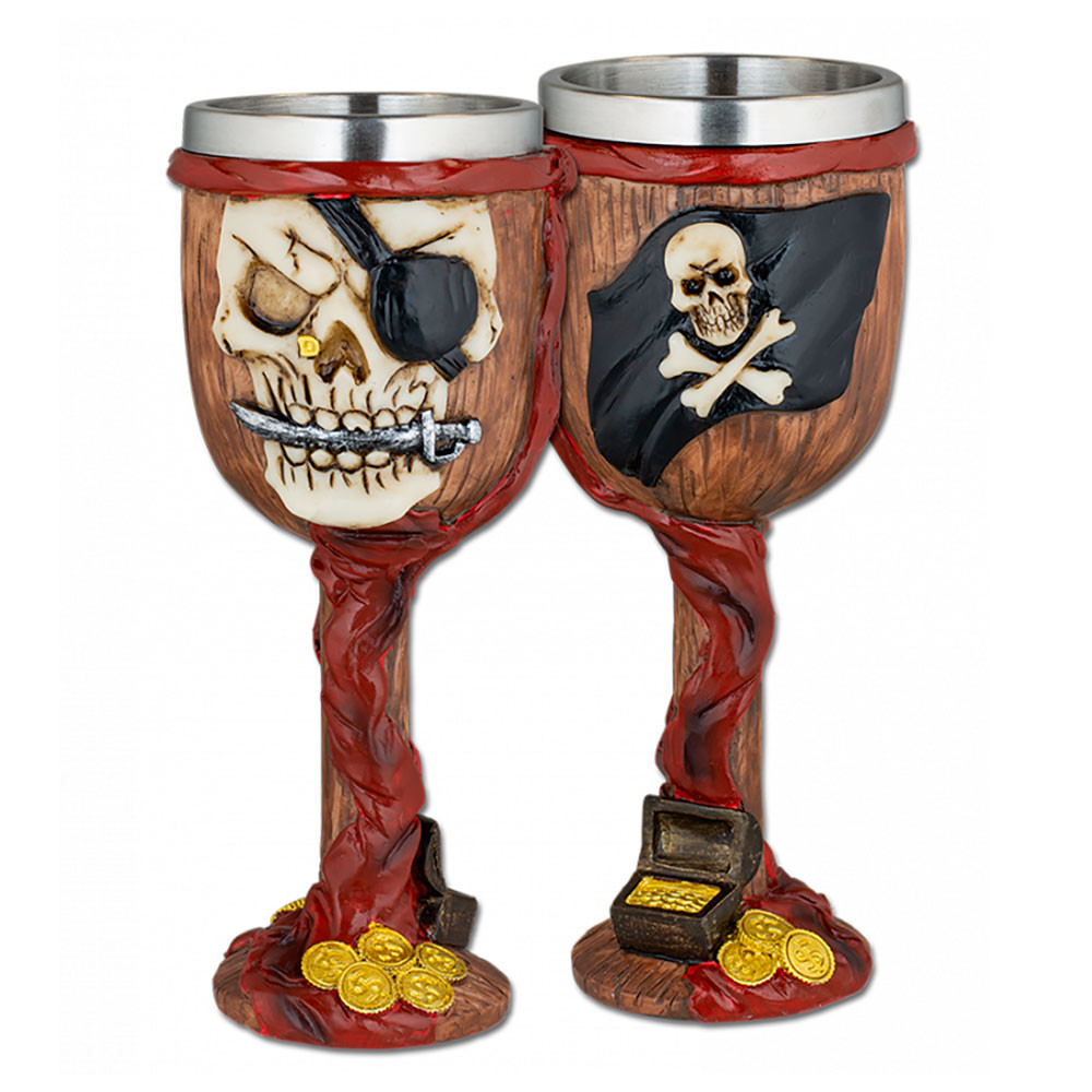 Ornate pirate skull cup (18.5 cm.)