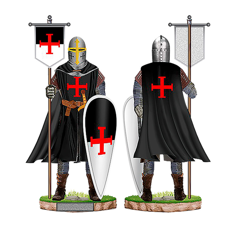 Miniature hospital knight with banner and shield (8 cm.)