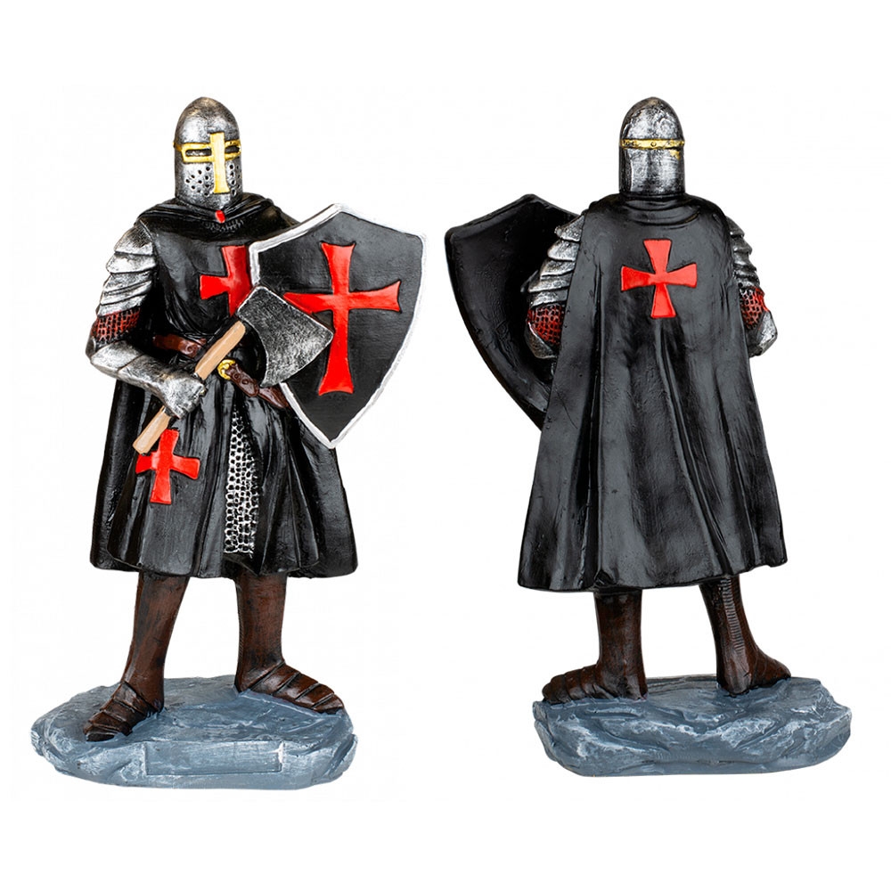 Miniature hospital knight with shield and ax (18 cm.)