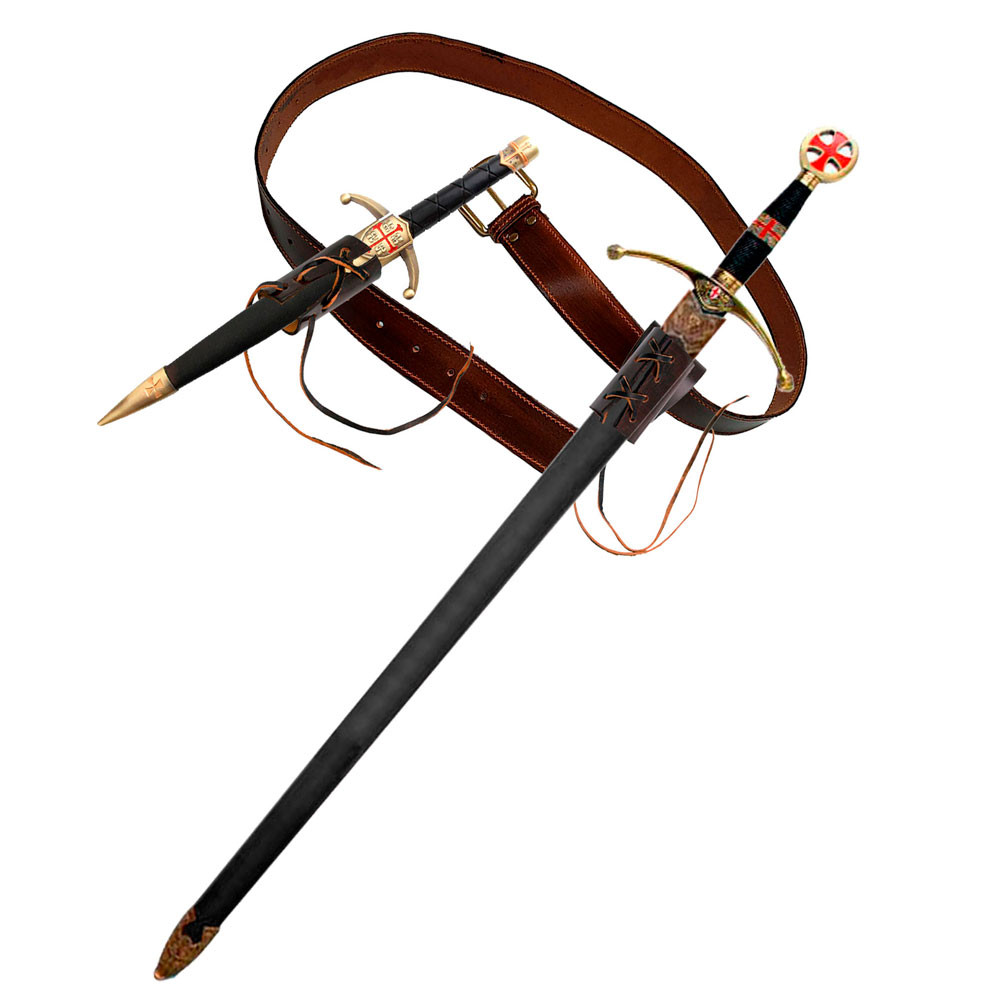 Templar accessories pack: belt, baldrics, sword and dagger