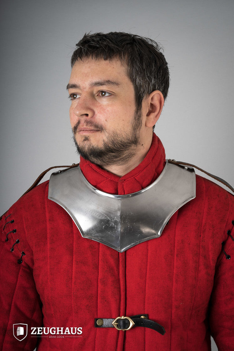 Medieval Avenger gorget in polished steel