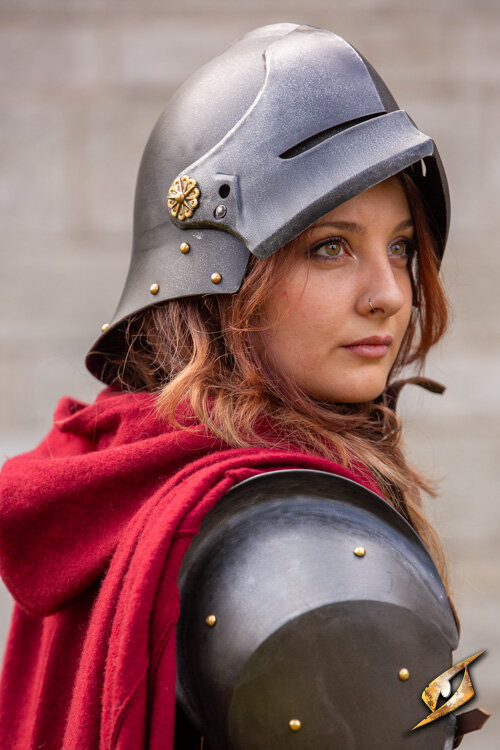 Sallet medieval mercenary helmet Renegade model, blackened finish