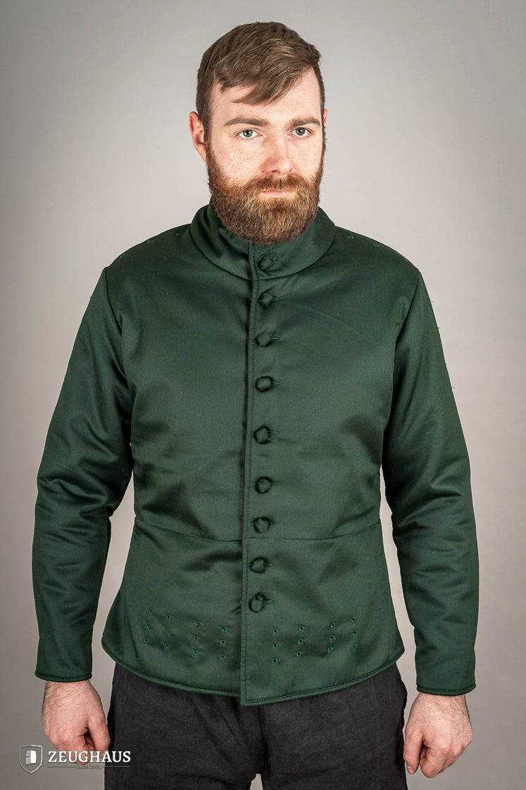 Medieval cotton doublet Arming model, green