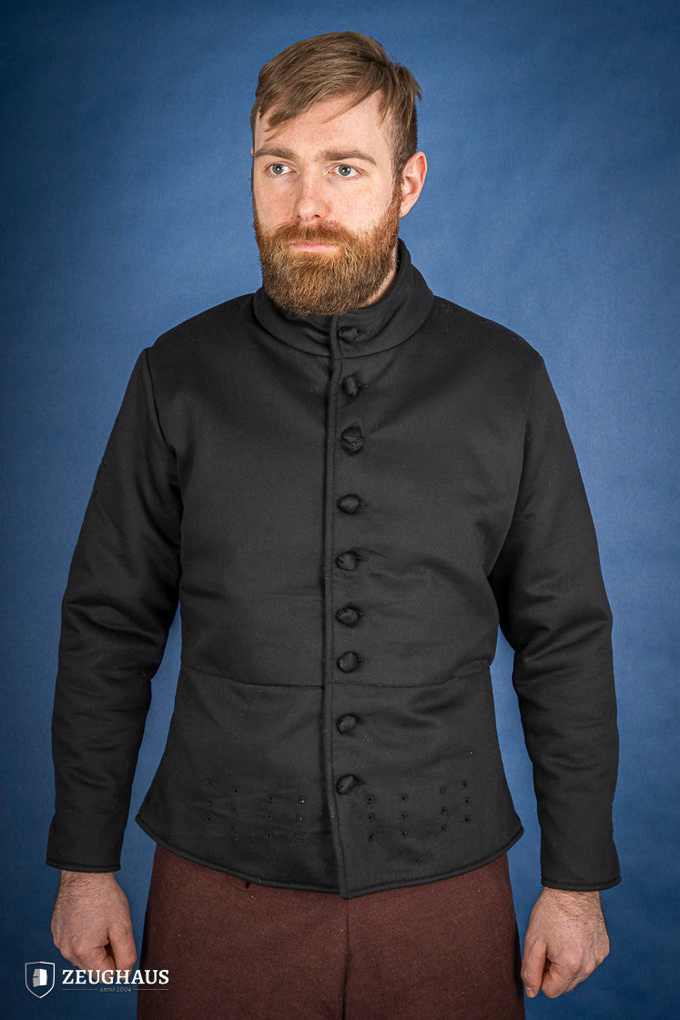 Medieval cotton doublet Arming model, black
