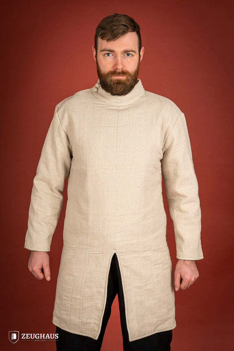 Medieval infantry cotton gambeson, natural color
