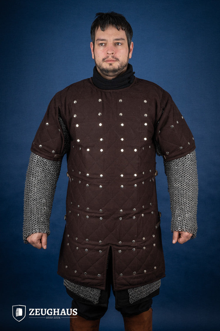 Medieval mild steel brigantine, brown color