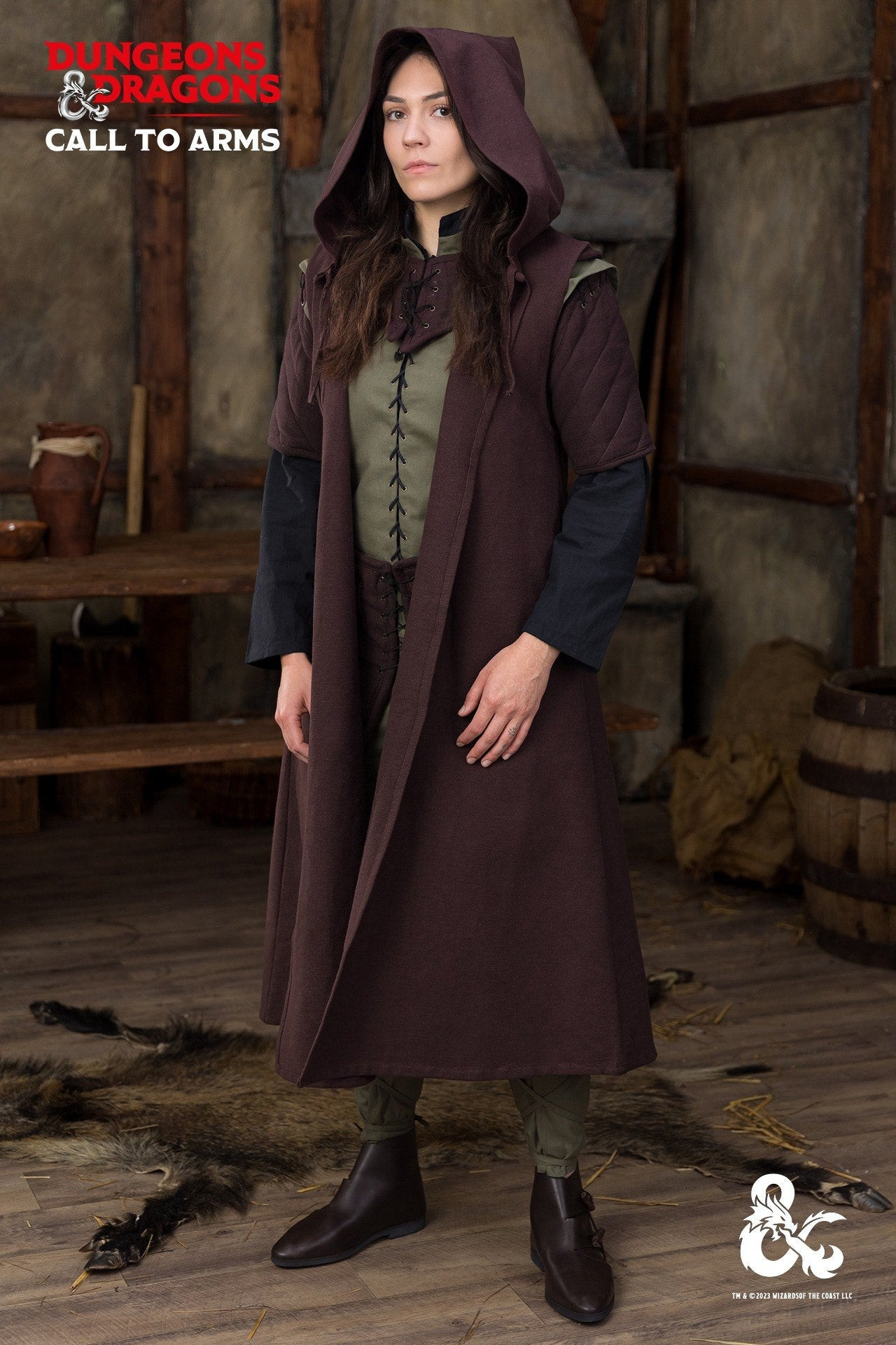 Medieval cotton coat Ranger model, brown
