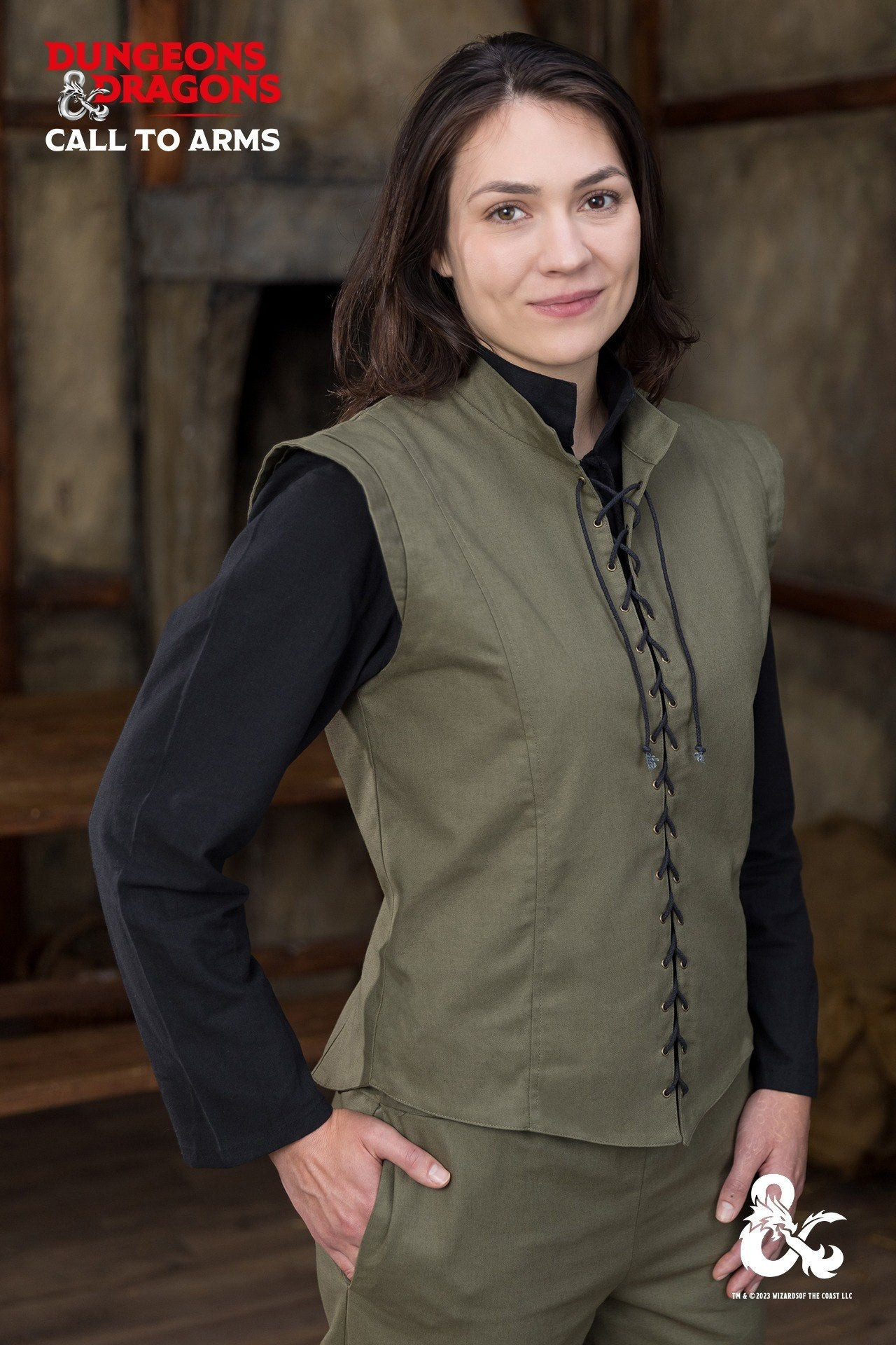 Medieval vest model Ranger, green color