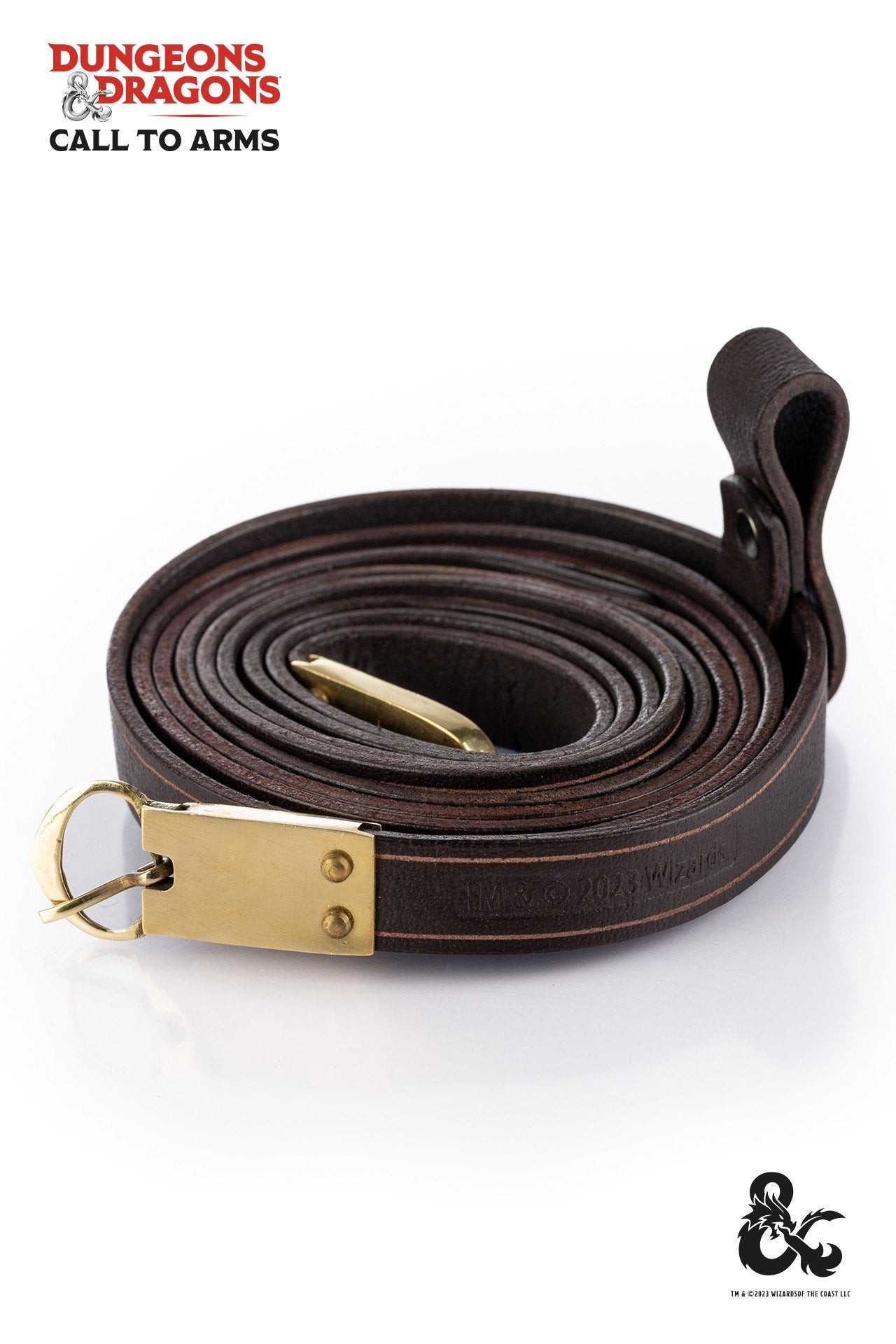 Medieval double leather belt, brown color