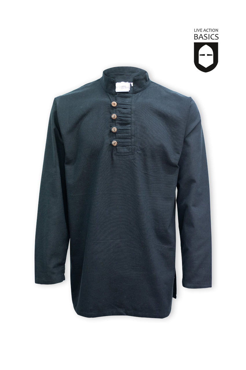 Medieval button shirt, black