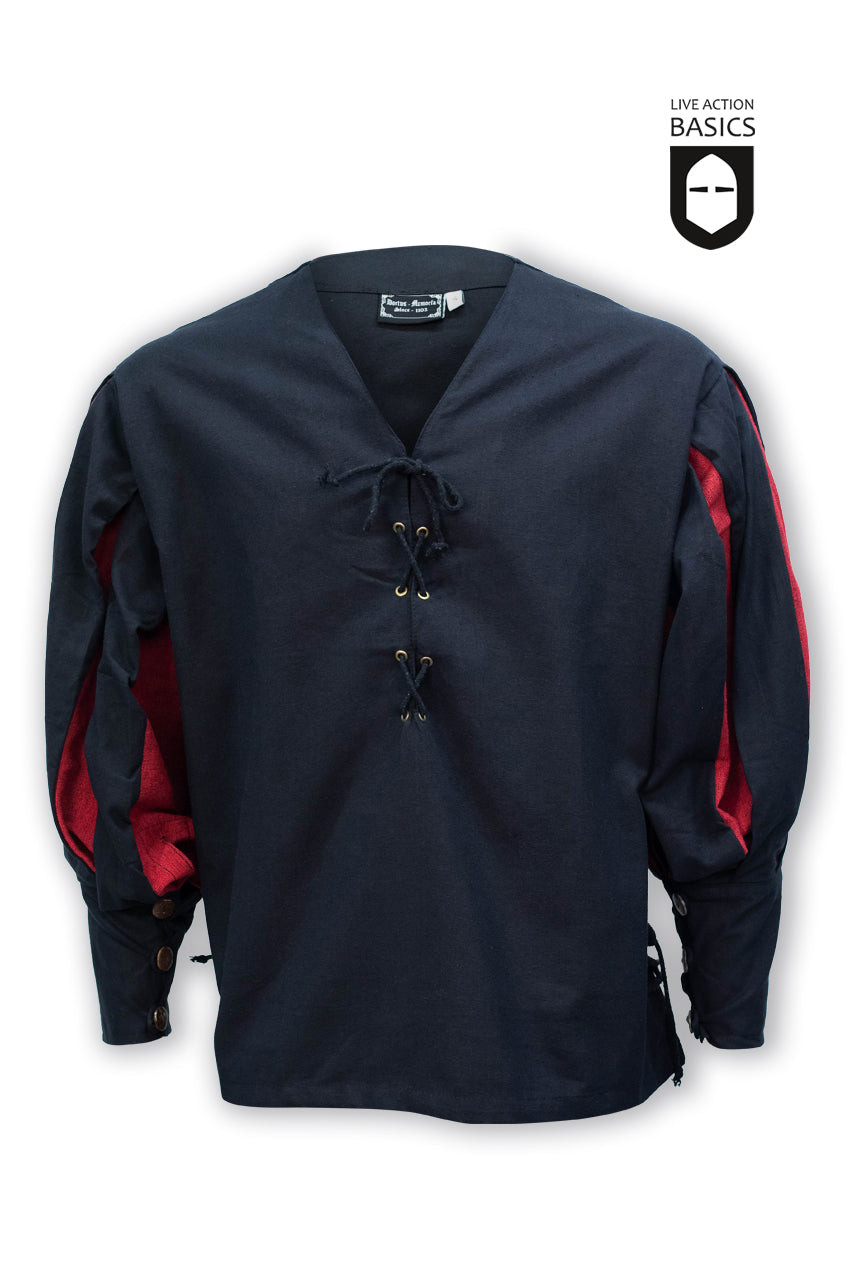 Lansquenete medieval shirt, black-red