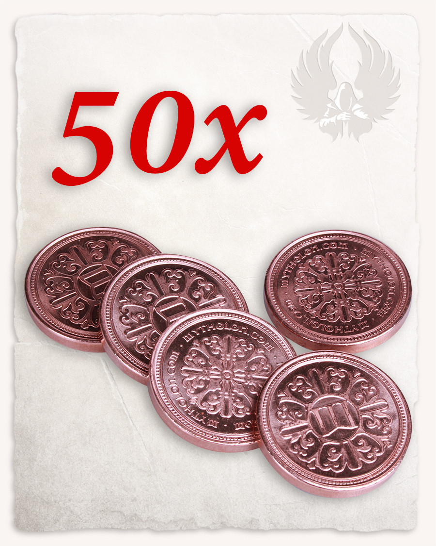 Set of 50 copper coins for LARP