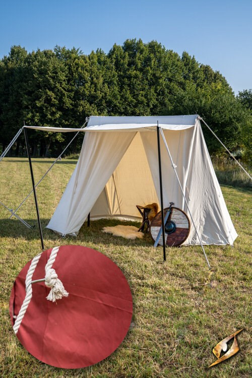Medieval red tent for intrepid warriors, 2 x 4 meters. (compact version)
