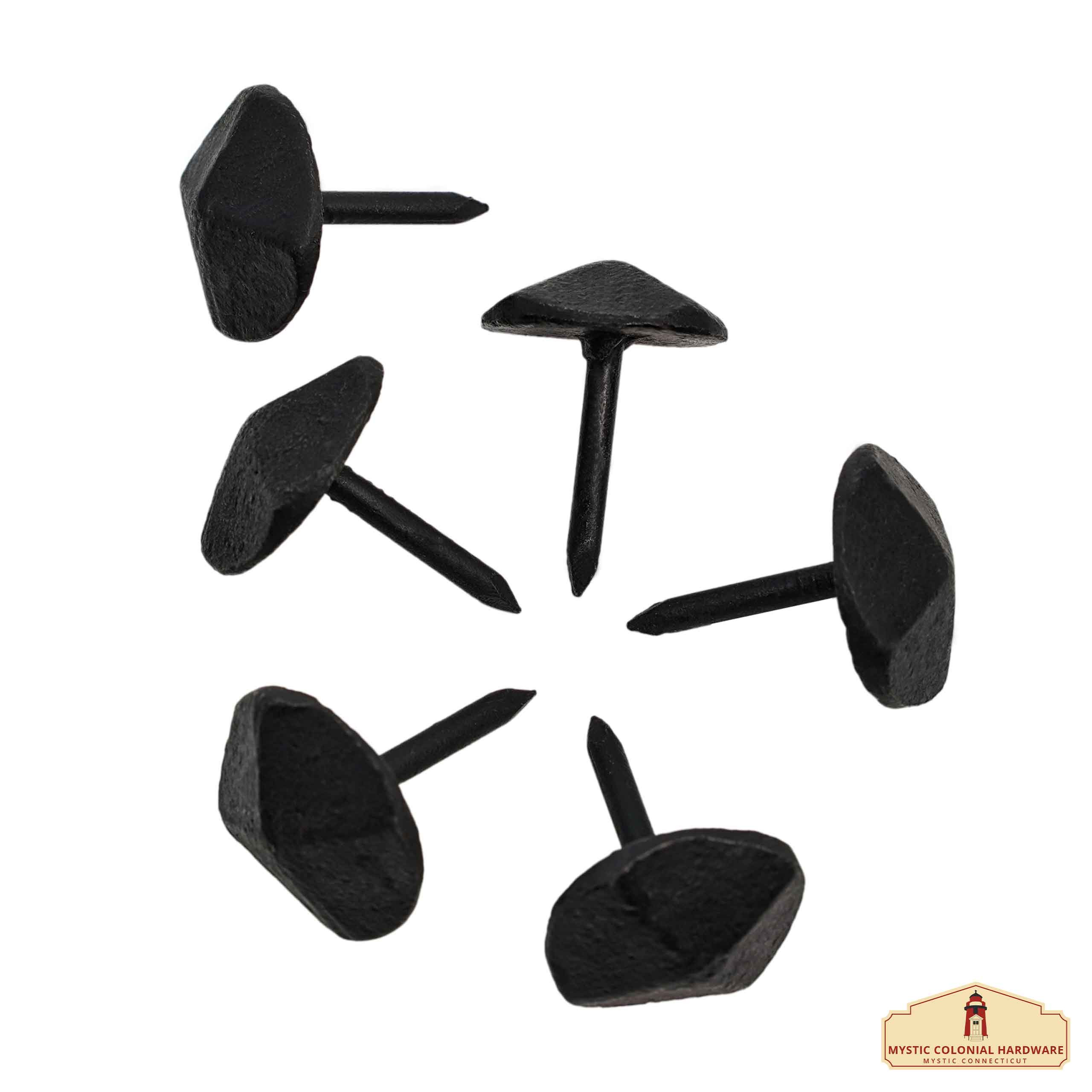 Set of 6 wrought iron nails blackened finish (2.5 cm.)