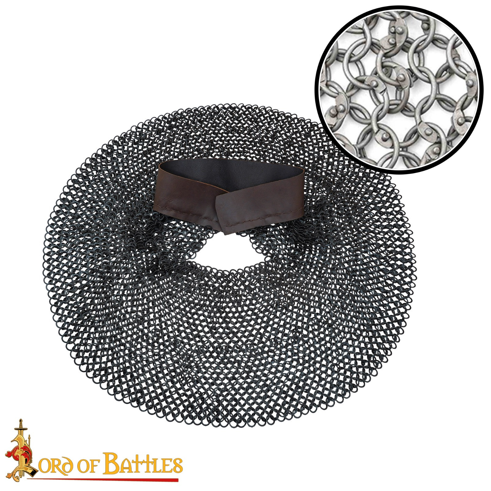 Medieval chain mail gorget mild steel (8mm.)