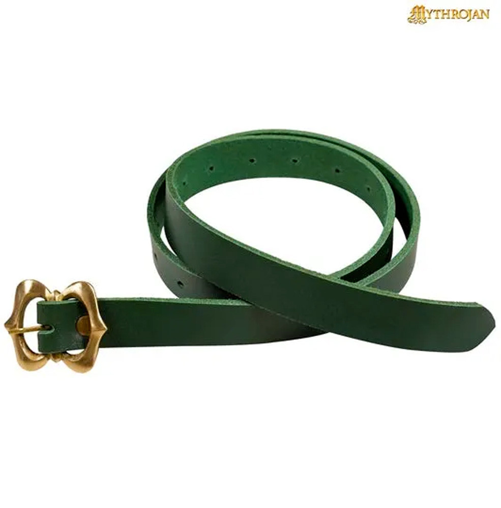 Renaissance Medieval Belt in Leather, Green
