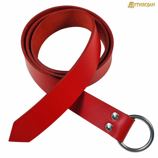 Viking belt with round buckle, red