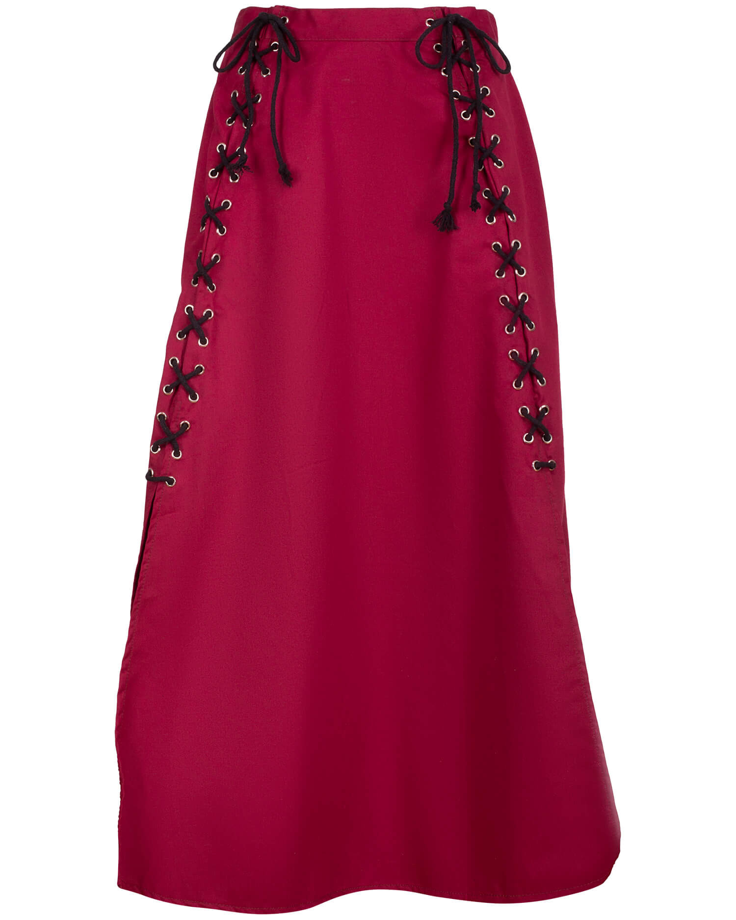 Medieval cotton skirt model Callista, burgundy color