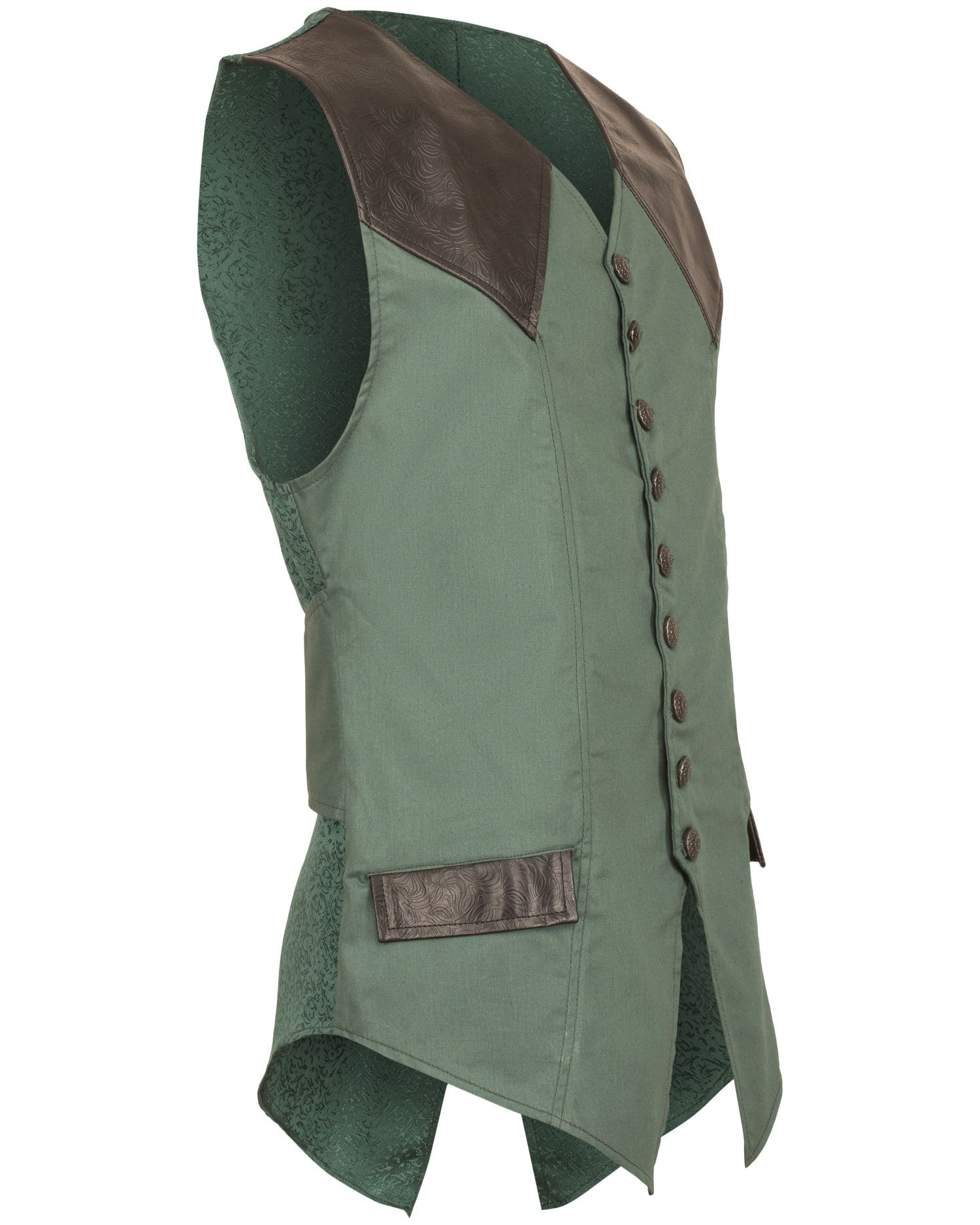 Medieval Gothic Vest model Darovin, green