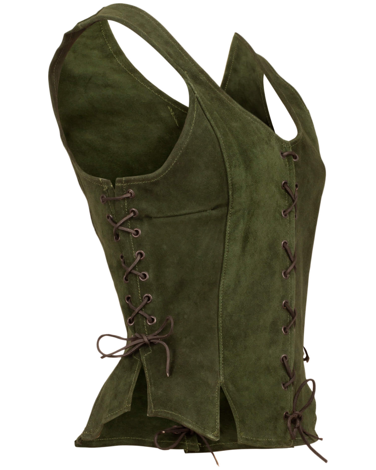 Medieval leather corset model Caty, green