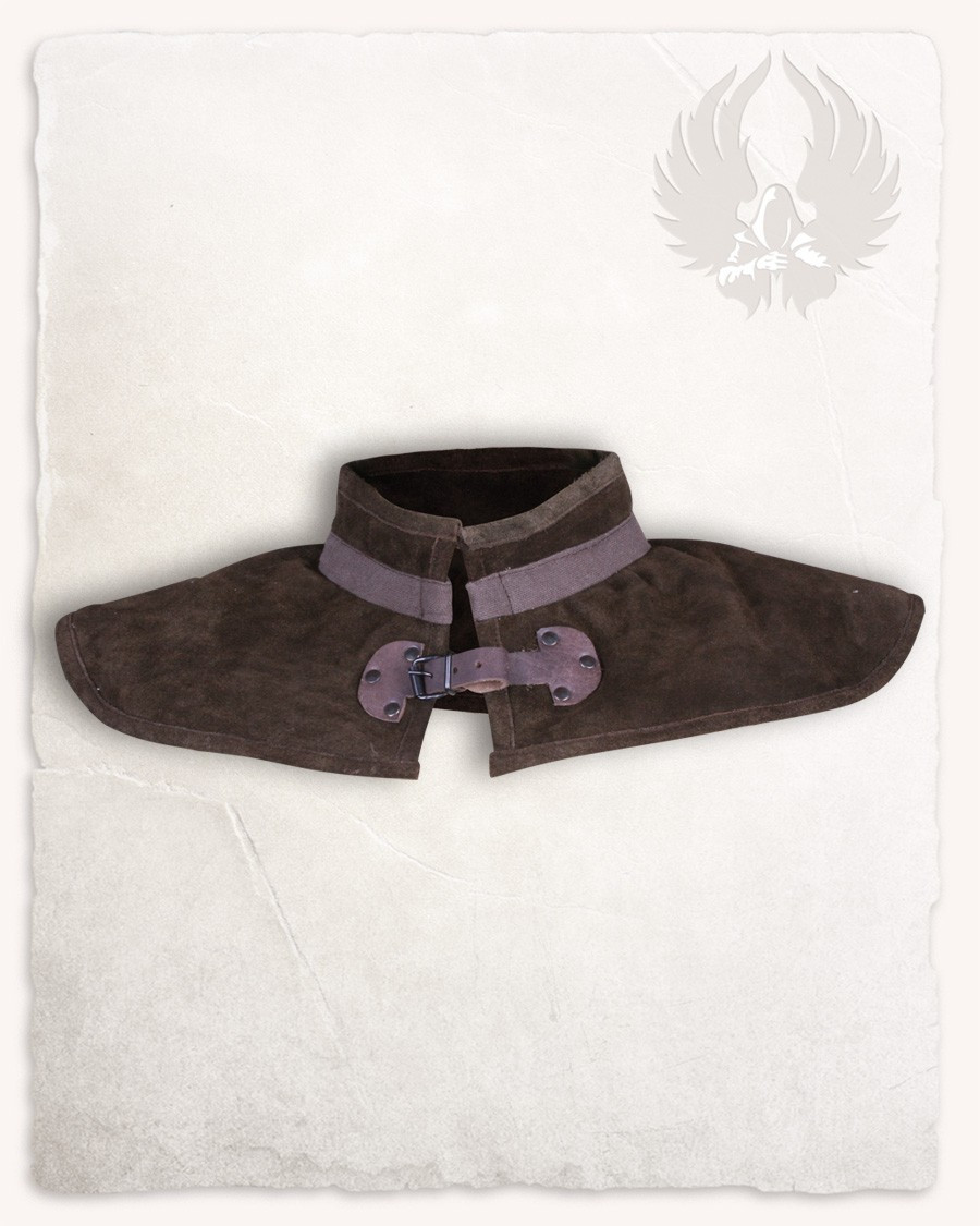 Medieval gorget in leather model Patricius, brown