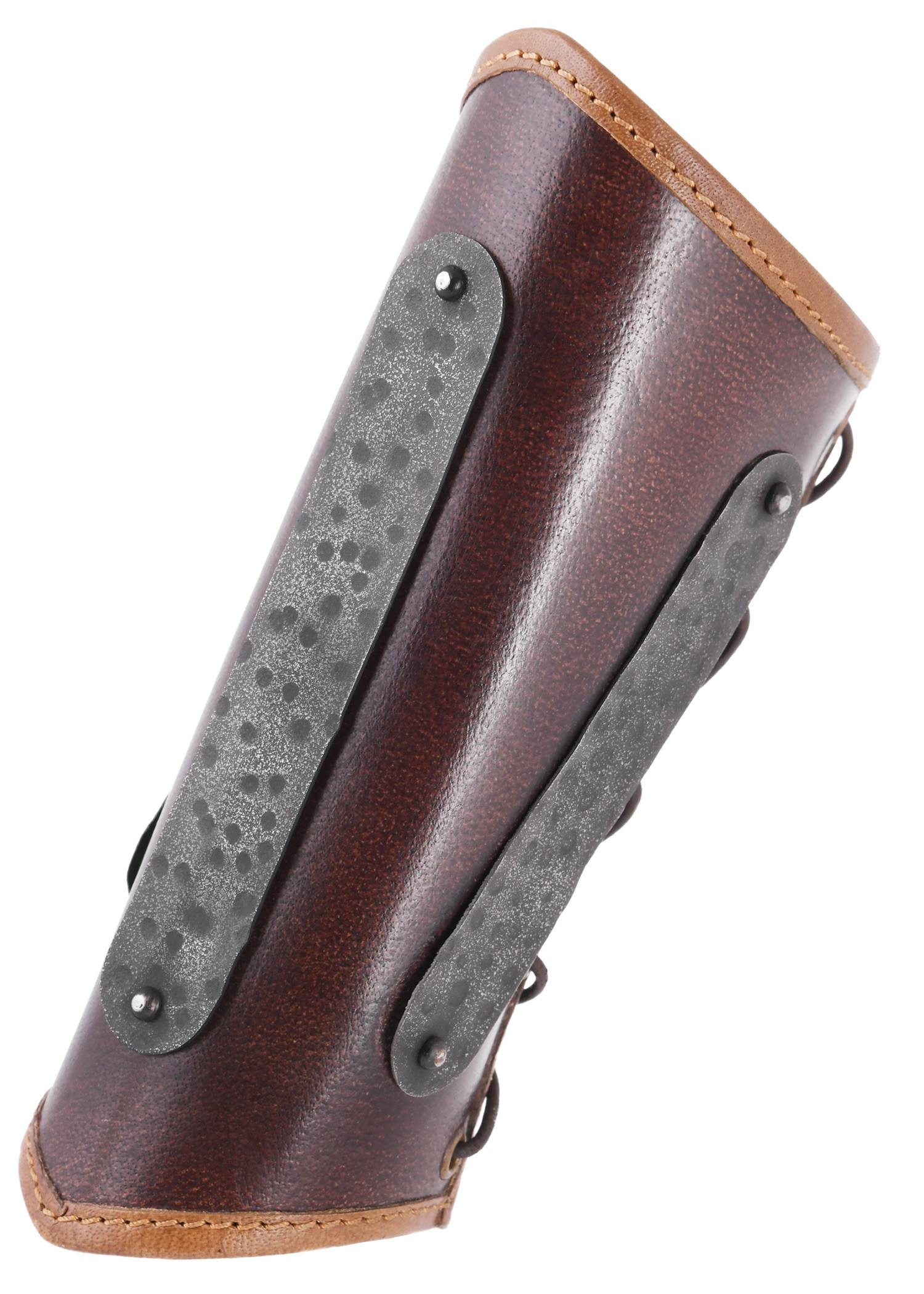 Viking medieval leather bracelet model Arnulf, brown