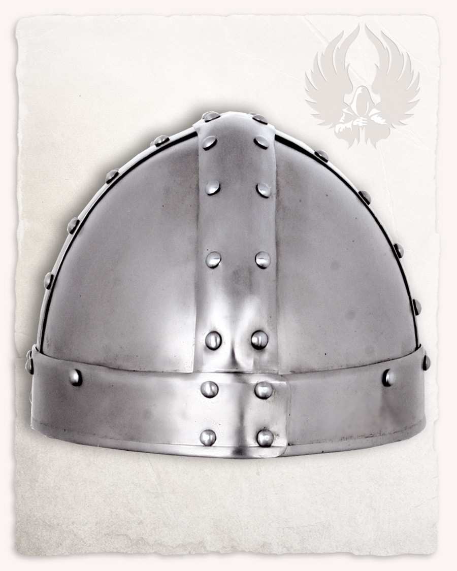 Spangenhelm type helmet made of steel model Thorsten, shiny finish