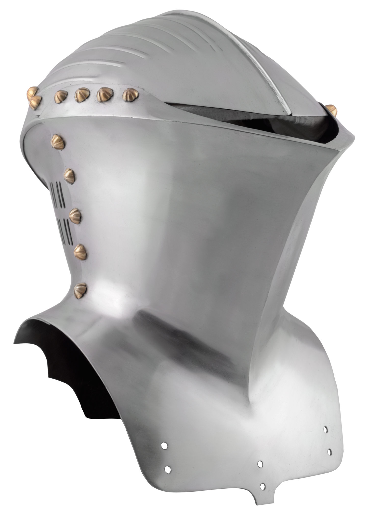 German medieval helmet 14th century, polished finish
