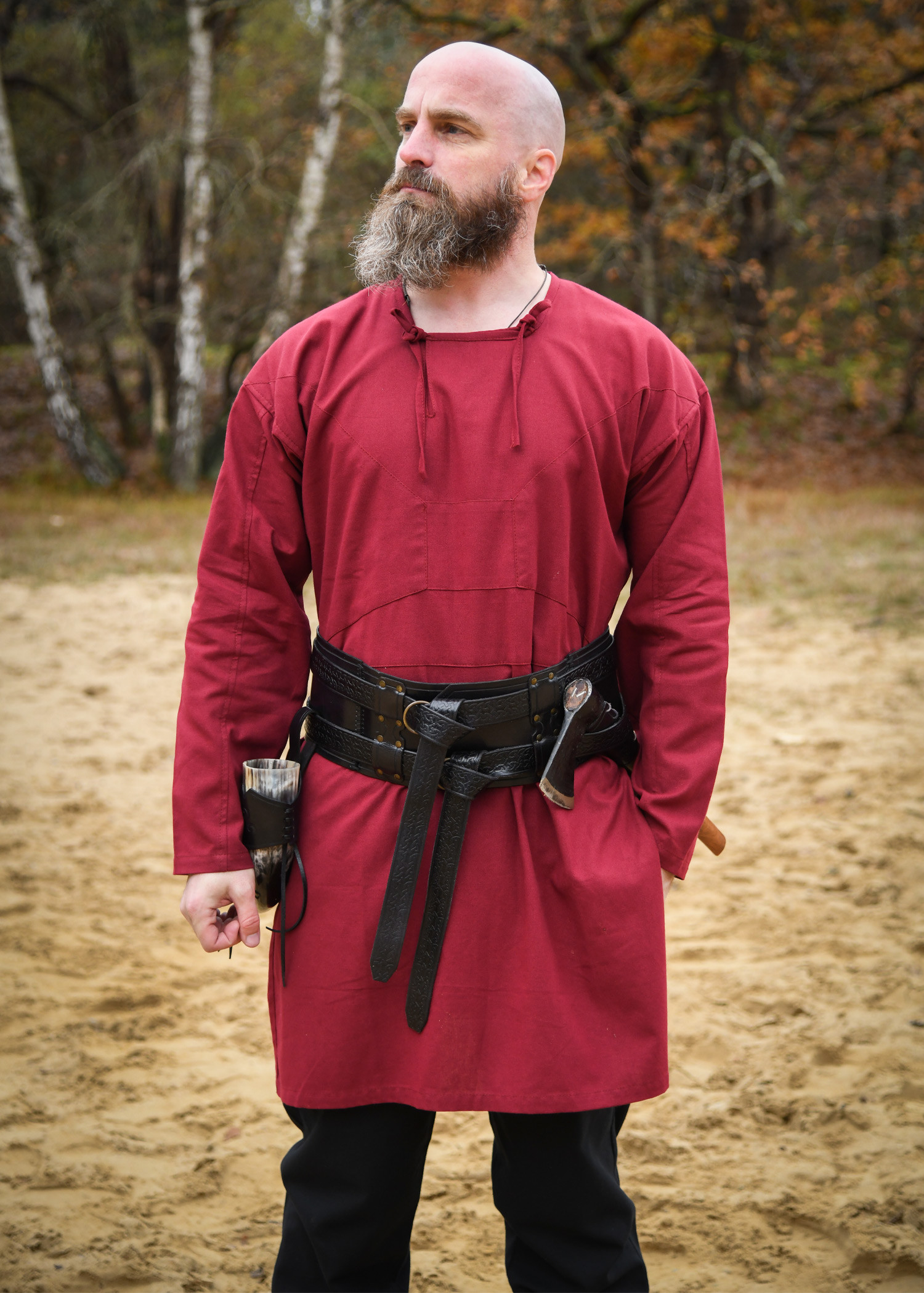 Viking tunic cotton model Viborg, red