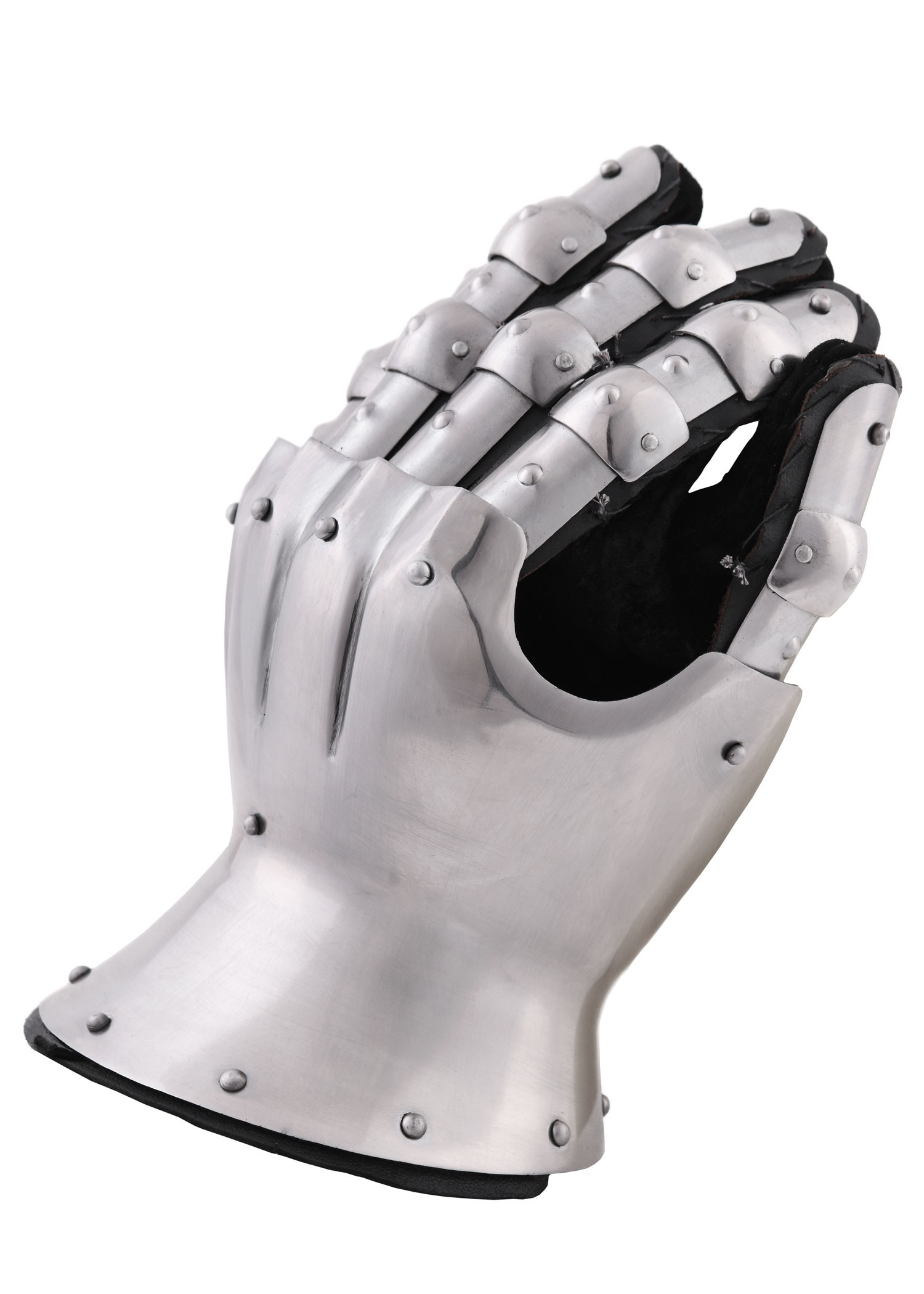 Medieval gauntlets 14th century with decorative rivets