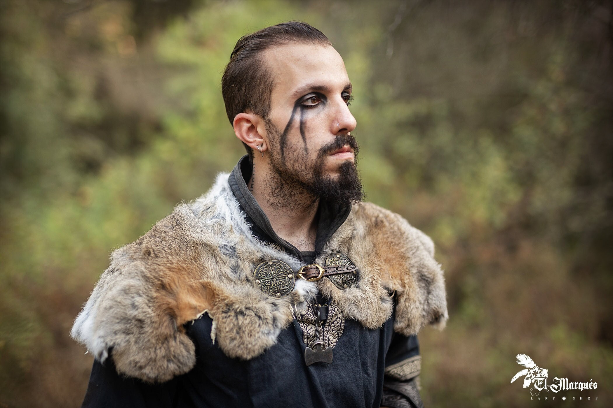 Viking Warrior Cape Fenrir made of rabbit