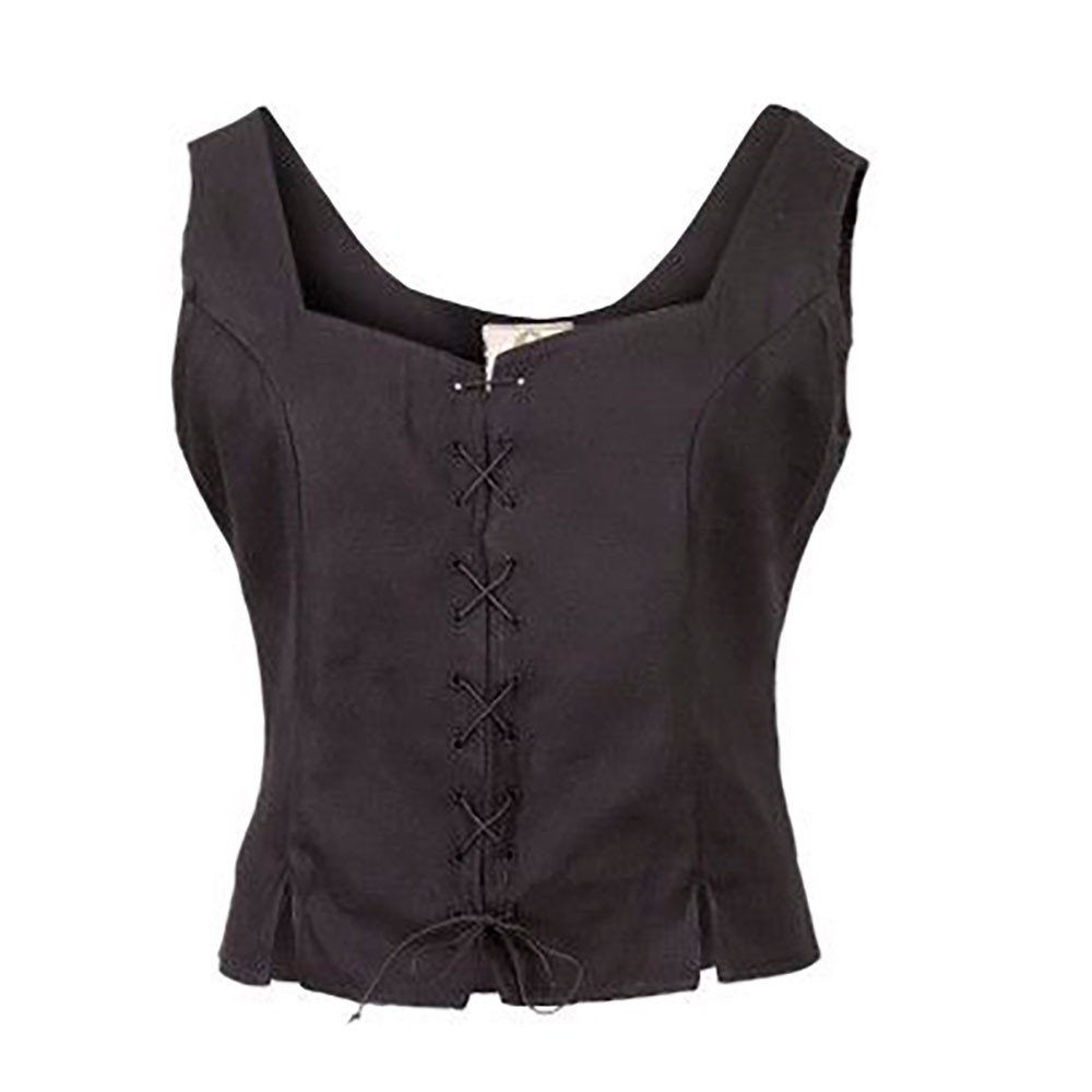 Medieval women's corset Tika in cotton, black