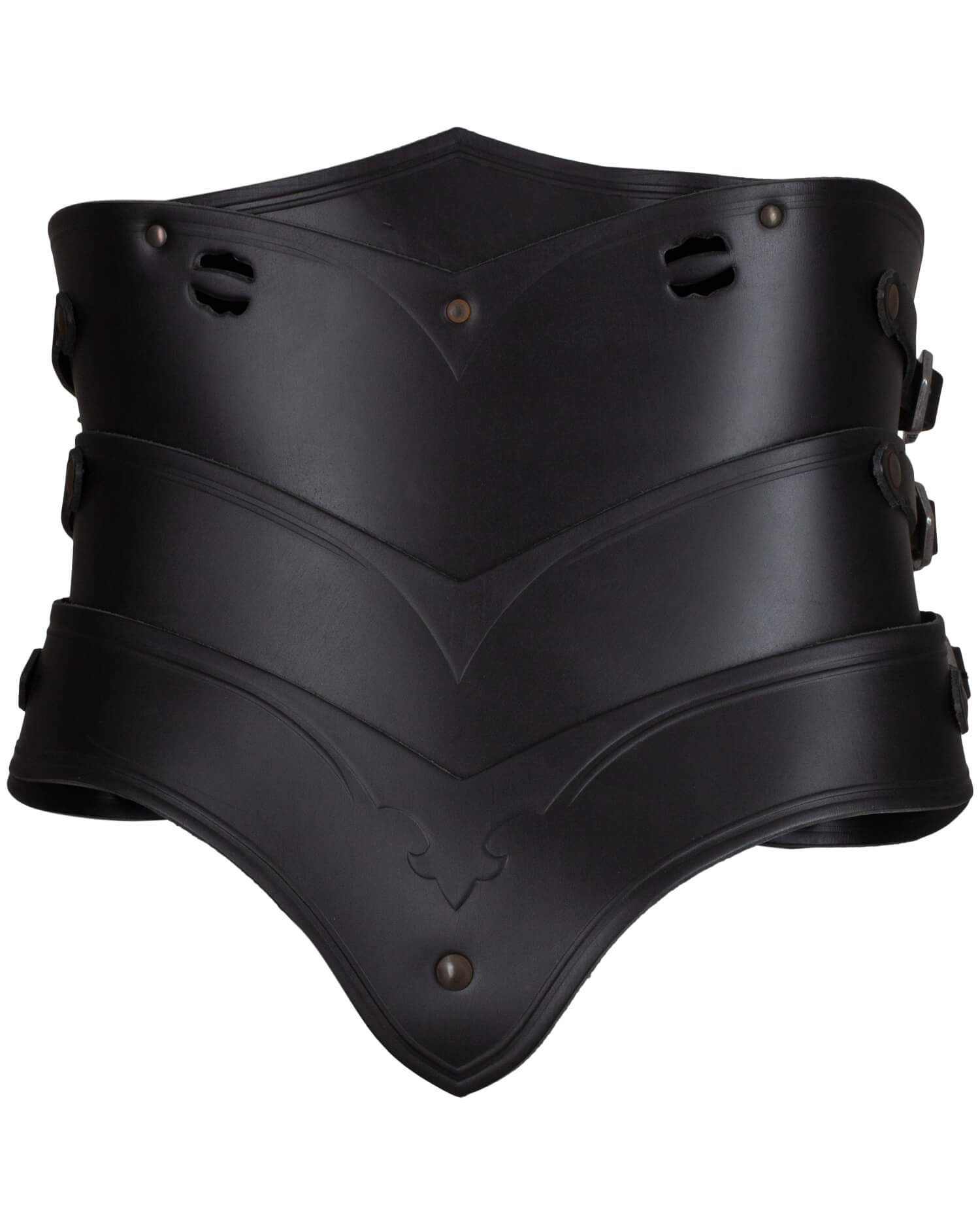 Medieval leather corset model Lilith, black color