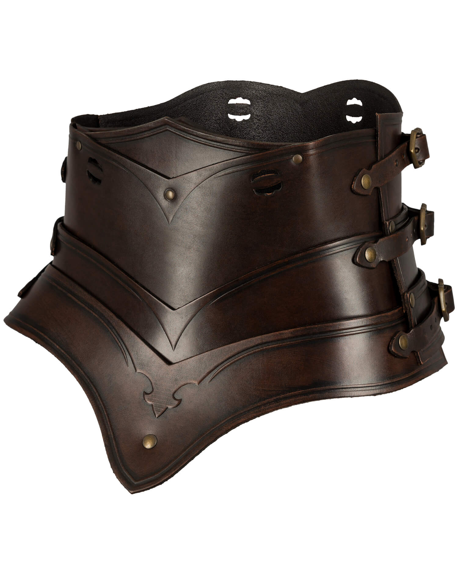Medieval leather corset model Lilith, brown