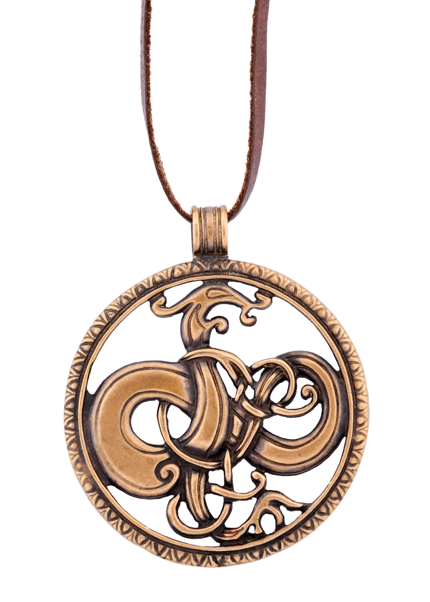 Viking Dragon Pendant in Urnes Style in Bronze