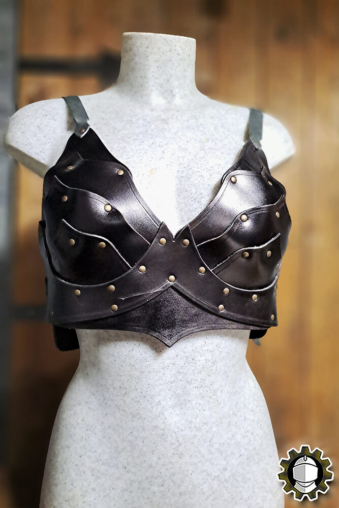 Medieval leather corset model Senua, black